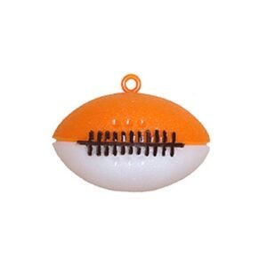 Trinket - Football Two-toned 2" Charm - (12pc) - Orange / White