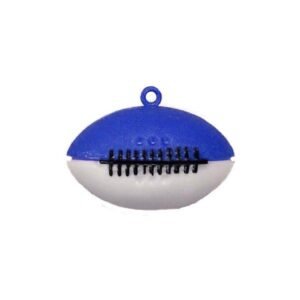 Trinket - Football Two-toned 2" Charm - (12pc) - Royal / White