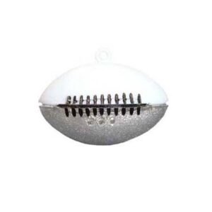 Trinket - Football Two-toned 2" Charm - (12pc) - White / Silver