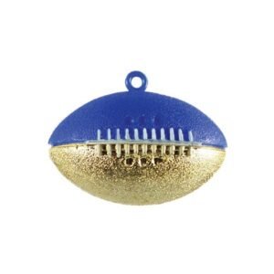 Trinket - Football Two-toned 2" Charm - (12pc) - Royal / Gold