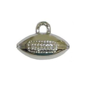 Trinket - Football Charm 1" - (36pc) - Metallic Silver