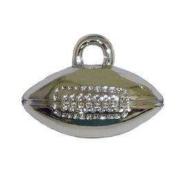Trinket - Football Charm 1.5" - (36pc) - Metallic Silver