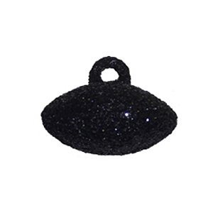 Trinket - Football Glittered - 1" (12pc) - Black