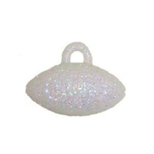 Trinket - Football Glittered - 1" (12pc) - White Iridescent