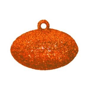 Trinket - Footall Glittered - 2" (6pc) - Orange