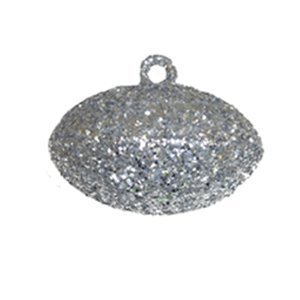Trinket - Footall Glittered - 2" (6pc) - Silver