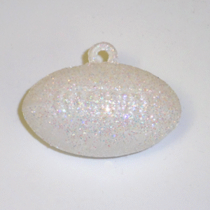 Trinket - Footall Glittered - 2" (6pc) - White Iridescent