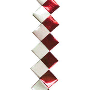 Ribbon - Braid - Diamond Back - 30" - Red / White