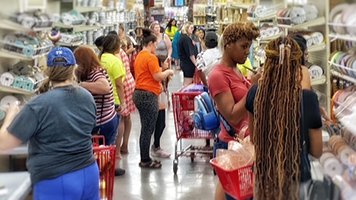 Crowd of shoppers!