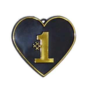 Trinket - #1 Heart Charm - 24pc - Black / Gold