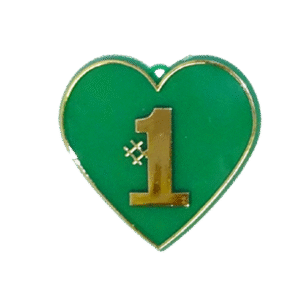Trinket - #1 Heart Charm - 24pc - Emerald / Gold