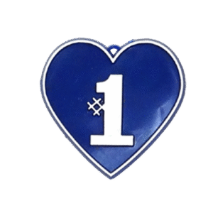 Trinket - #1 Heart Charm - 24pc - Navy / White