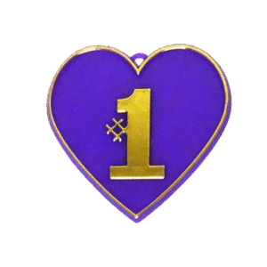 Trinket - #1 Heart Charm - 24pc - Purple / Gold