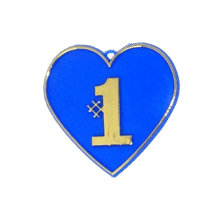Trinket - #1 Heart Charm - 24pc - Royal / Gold