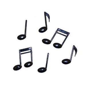 Trinket - Music Notes Mini 1" - (72pc) - Metallic Black