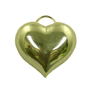 Trinket - Puff Heart Charm 2.5" - Gold - 12pc