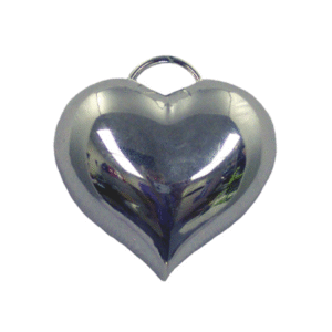 Trinket - Puff Heart Charm 2.5" - Silver - 12pc