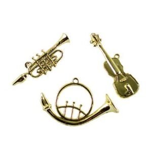Trinket - Music Instruments Orchestra 3" - (12pc) - Metallic Gold