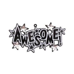 Trinket - Awesome 3" Charm - (12pc) - Black / White