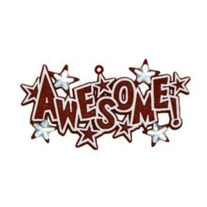 Trinket - Awesome 3" Charm - (12pc) - Burgundy / White