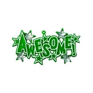 Trinket - Awesome 3" Charm - (12pc) - Emerald / White