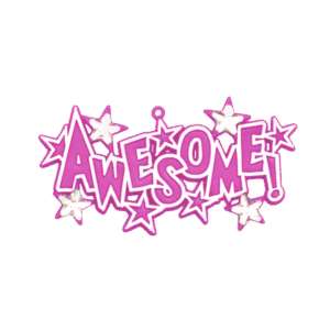 Trinket - Awesome 3" Charm - (12pc) - Hot Pink / White