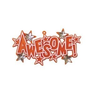 Trinket - Awesome 3" Charm - (12pc) - Orange / White