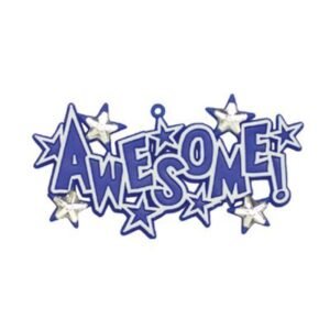 Trinket - Awesome 3" Charm - (12pc) - Royal / White