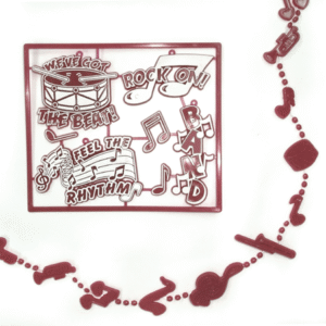Trinket - Band Charm 7 Pc Set - (12 sets per pack) - Burgundy / White