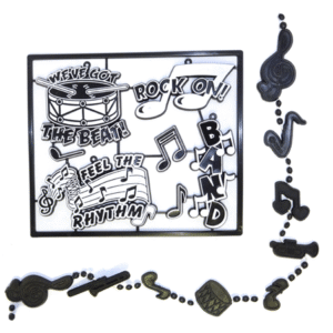 Trinket - Band Charm 7 Pc Set - (12 sets per pack) - Black / White