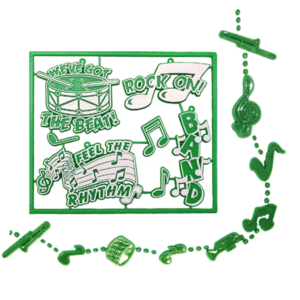 Trinket - Band Charm 7 Pc Set - (12 sets per pack) - Emerald / White