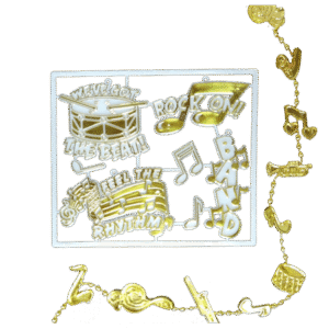 Trinket - Band Charm 7 Pc Set - (12 sets per pack) - White / Gold