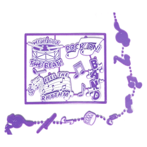 Trinket - Band Charm 7 Pc Set - (12 sets per pack) - Purple / White