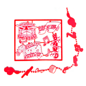 Trinket - Band Charm 7 Pc Set - (12 sets per pack) - Red / White