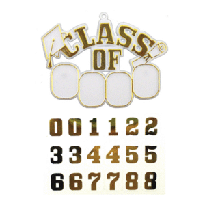 Trinket - Class of (# Set) Charm - (12 Sets) - White / Gold