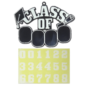Trinket - Class of (# Set) Charm - (12 Sets) - Black / White