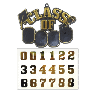 Trinket - Class of (# Set) Charm - (12 Sets) - Black / Gold