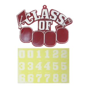 Trinket - Class of (# Set) Charm - (12 Sets) - Burgundy / White