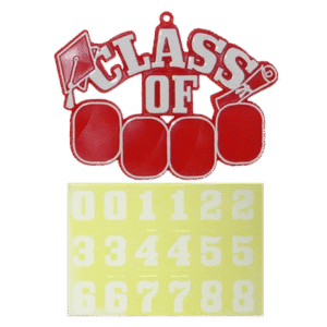 Trinket - Class of (# Set) Charm - (12 Sets) - Red / White
