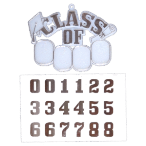 Trinket - Class of (# Set) Charm - (12 Sets) - White / Silver