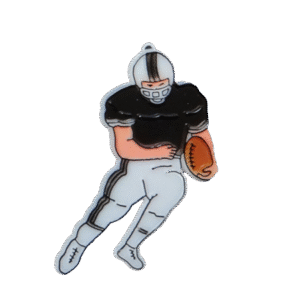 Trinket - Football Player Running 3 " - (12pc) - Black / White