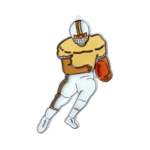 Trinket - Football Player Running 3 " - (12pc) Brown Skin Tone - White / Gold