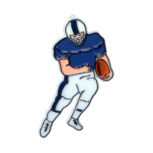 Trinket - Football Player Running 3 " - (12pc) - Navy / White