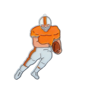 Trinket - Football Player Running 3 " - (12pc) - Orange / White