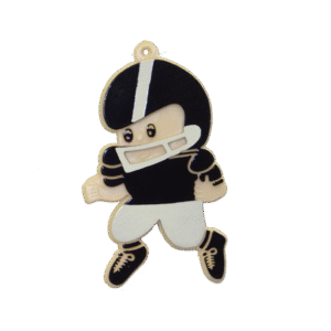 Trinket - Football Player Pick 2.5" Charm - (12pc) - Black / White
