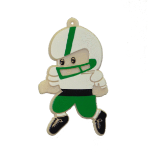 Trinket - Football Player Pick 2.5" Charm - (12pc) - Emerald / White