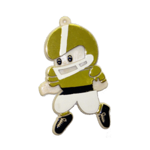 Trinket - Football Player Pick 2.5" Charm - (12pc) - White / Gold