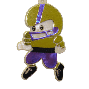 Trinket - Football Player Pick 2.5" Charm - (12pc) - Purple / Gold