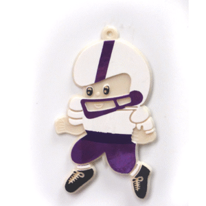 Trinket - Football Player Pick 2.5" Charm - (12pc) - Purple / White