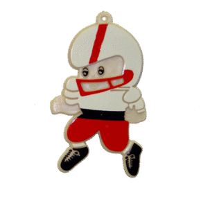 Trinket - Football Player Pick 2.5" Charm - (12pc) - Red / White